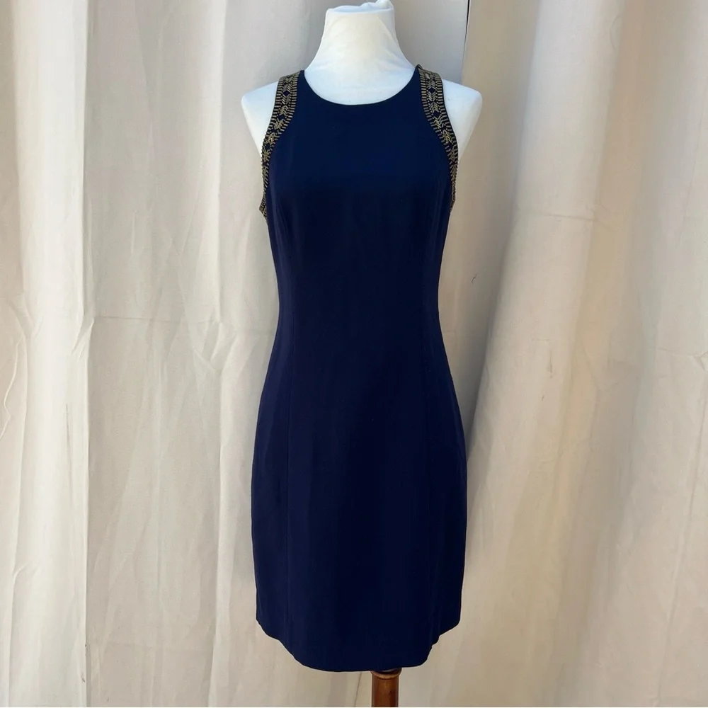 Lilly Pulitzer Size 2 Chrissy Sleeveless Beaded classy Shift Dress - Picture 3 of 16